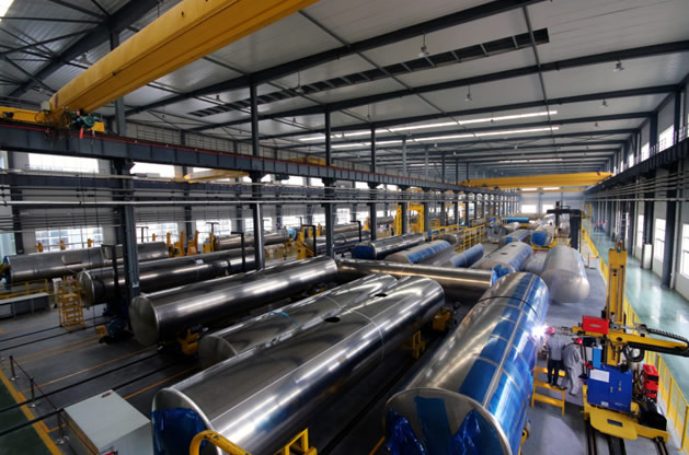 Production site of aluminum alloy tank